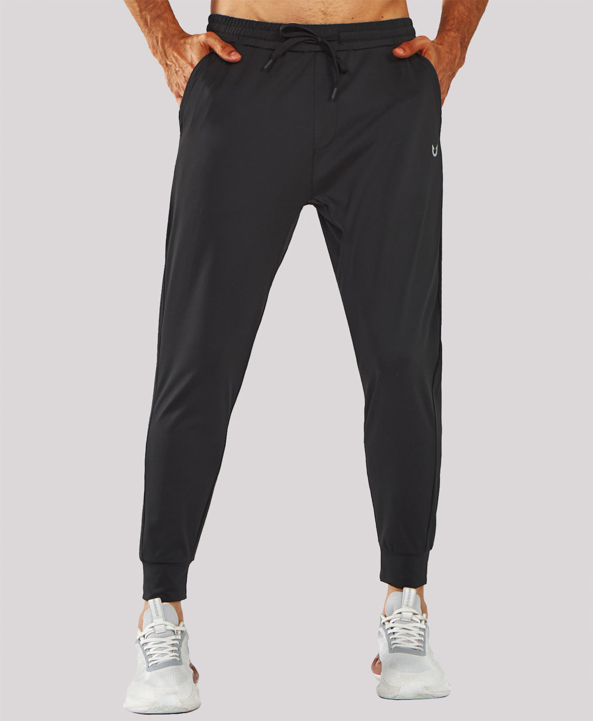 Men's MotionFlex Tapered Joggers with Zipper Pockets — BLACK