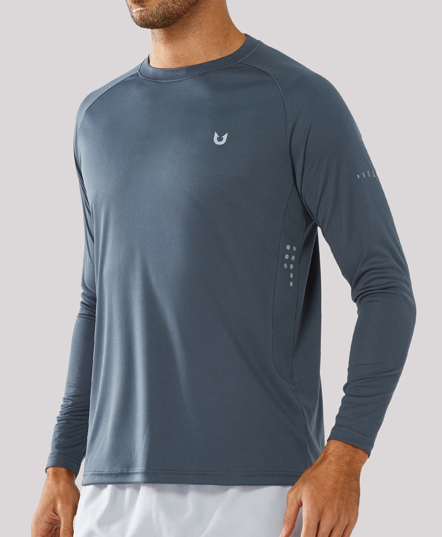Men's Ultra-Soft UPF 50+ Long Sleeve T-Shirts — DARKGREY