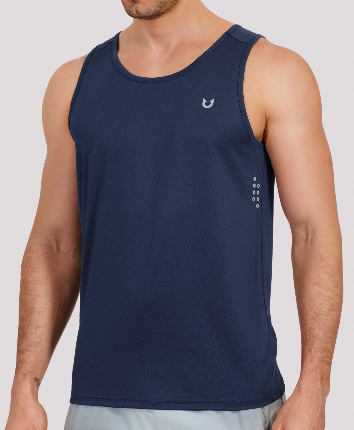 Men's UPF50+ Workout Tank Top Lightweight Quick-dry Running Sleeveless — DARKBLUE