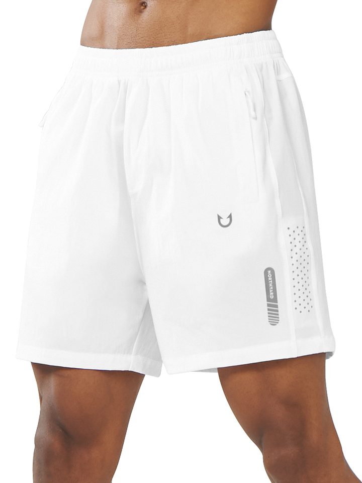 Men's White 5" Moisture Wicking Hiking Shorts