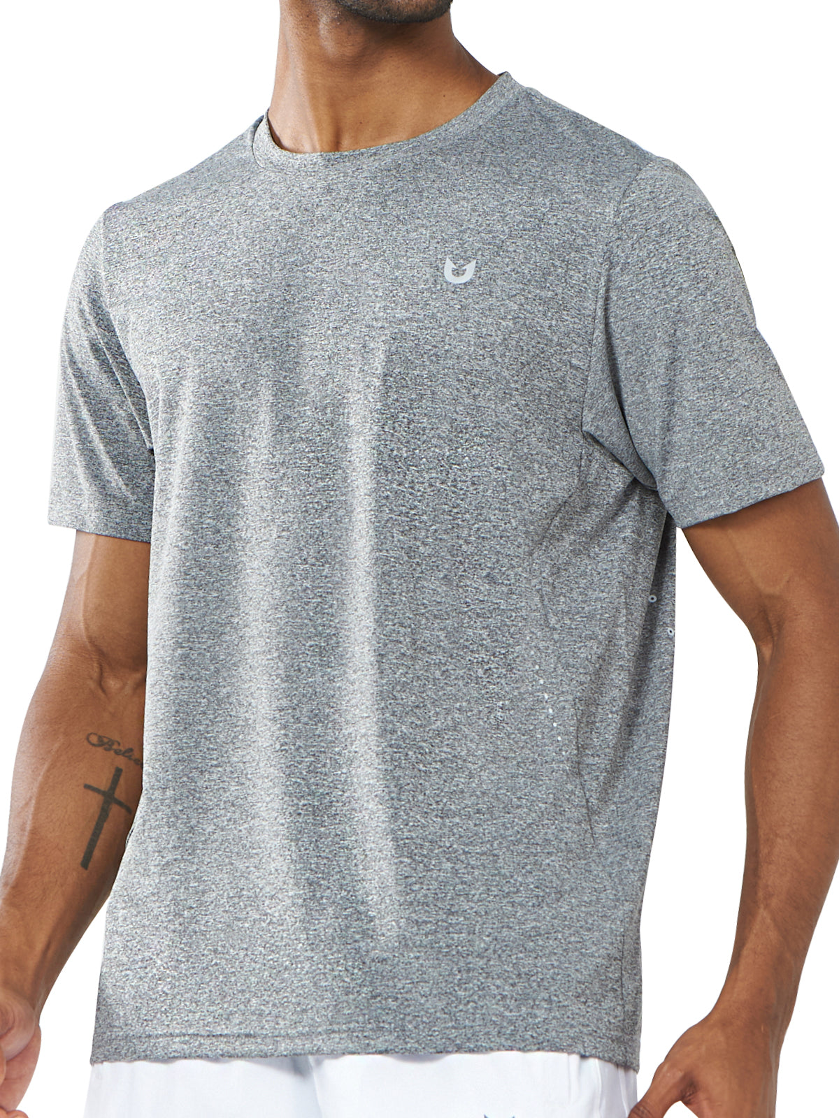 Men's Smoke Heather Gym Compression Workout T Shirts