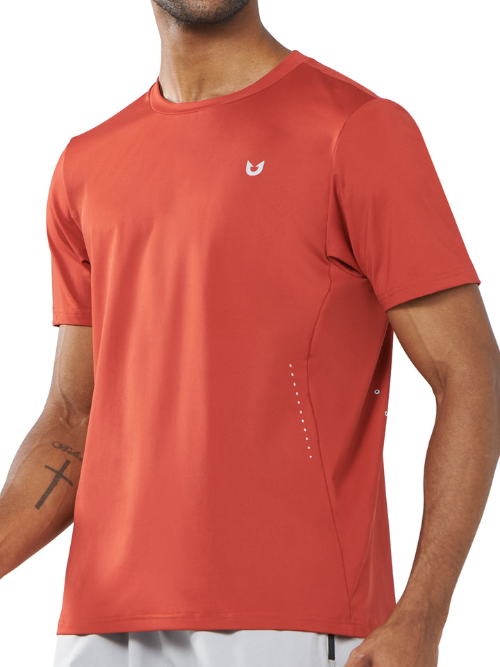 Men's Red Ochre Gym Compression Workout T Shirts