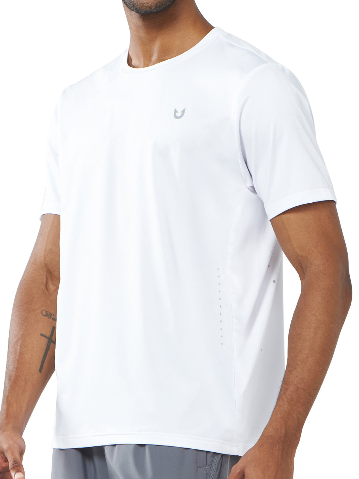 Men's White Gym Compression Workout T Shirts