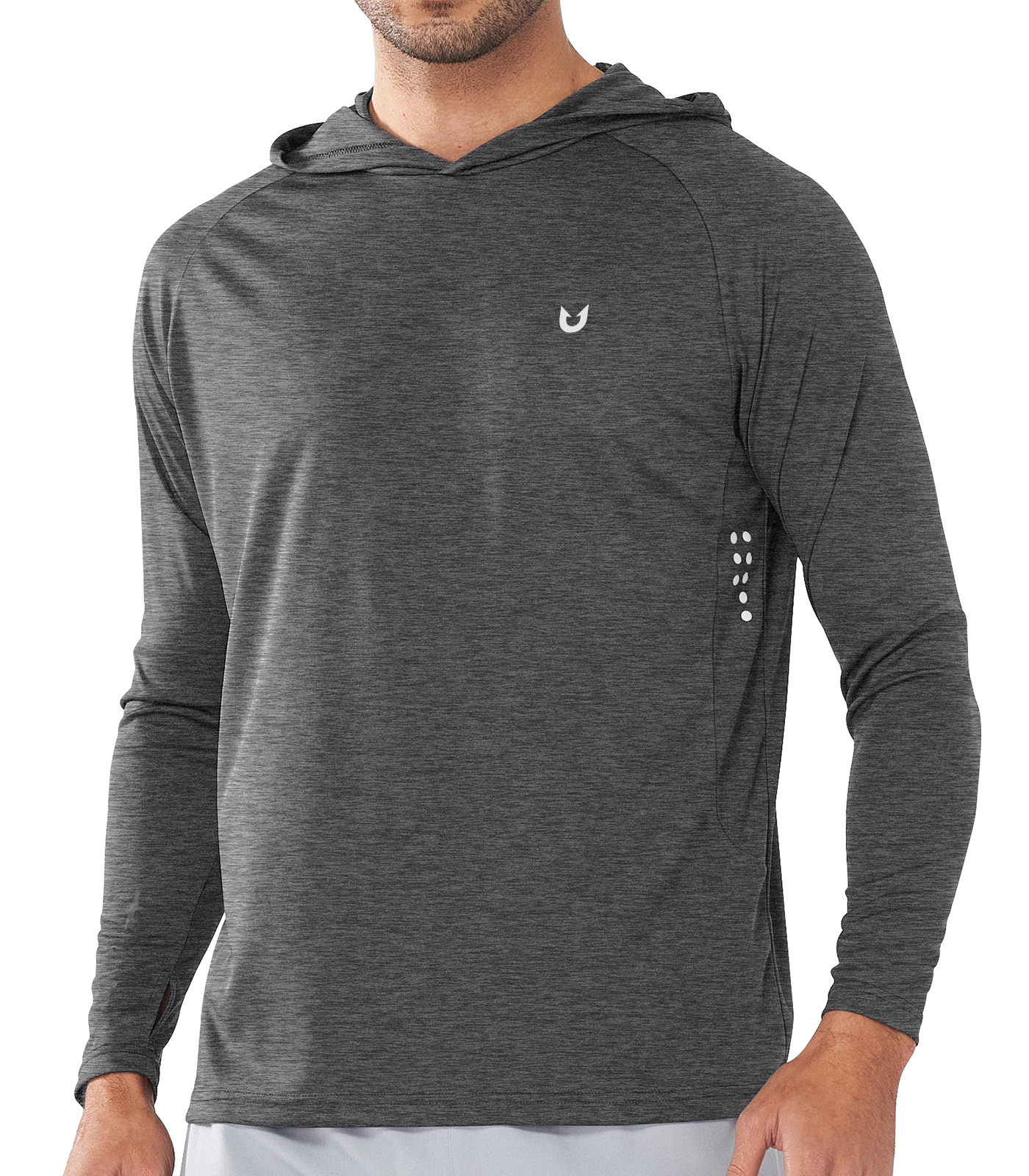 Northyard Men's Carbon Heather Fishing Sun Hoodie T Shirt Lightweight Long Sleeve for Workout