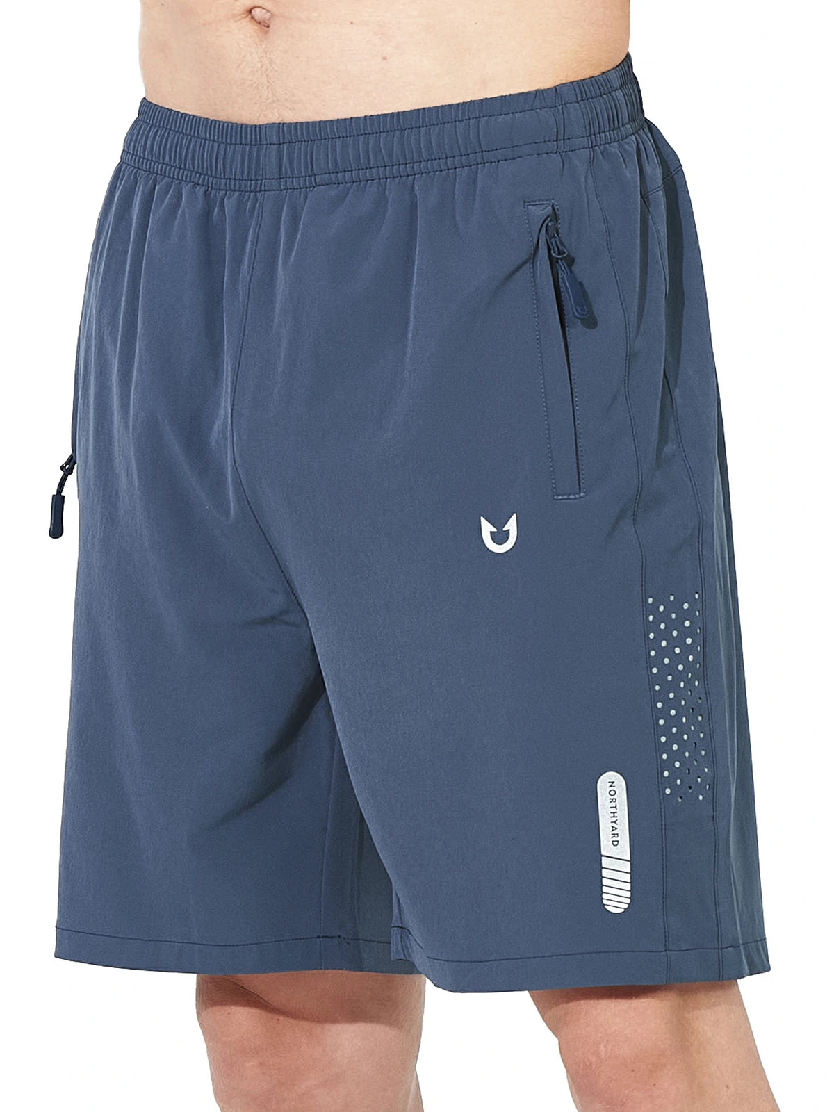 Northyard Men's Athletic Workout 7 Inch Gym Shorts with Zipper Pocket for Hiking Federal Blue