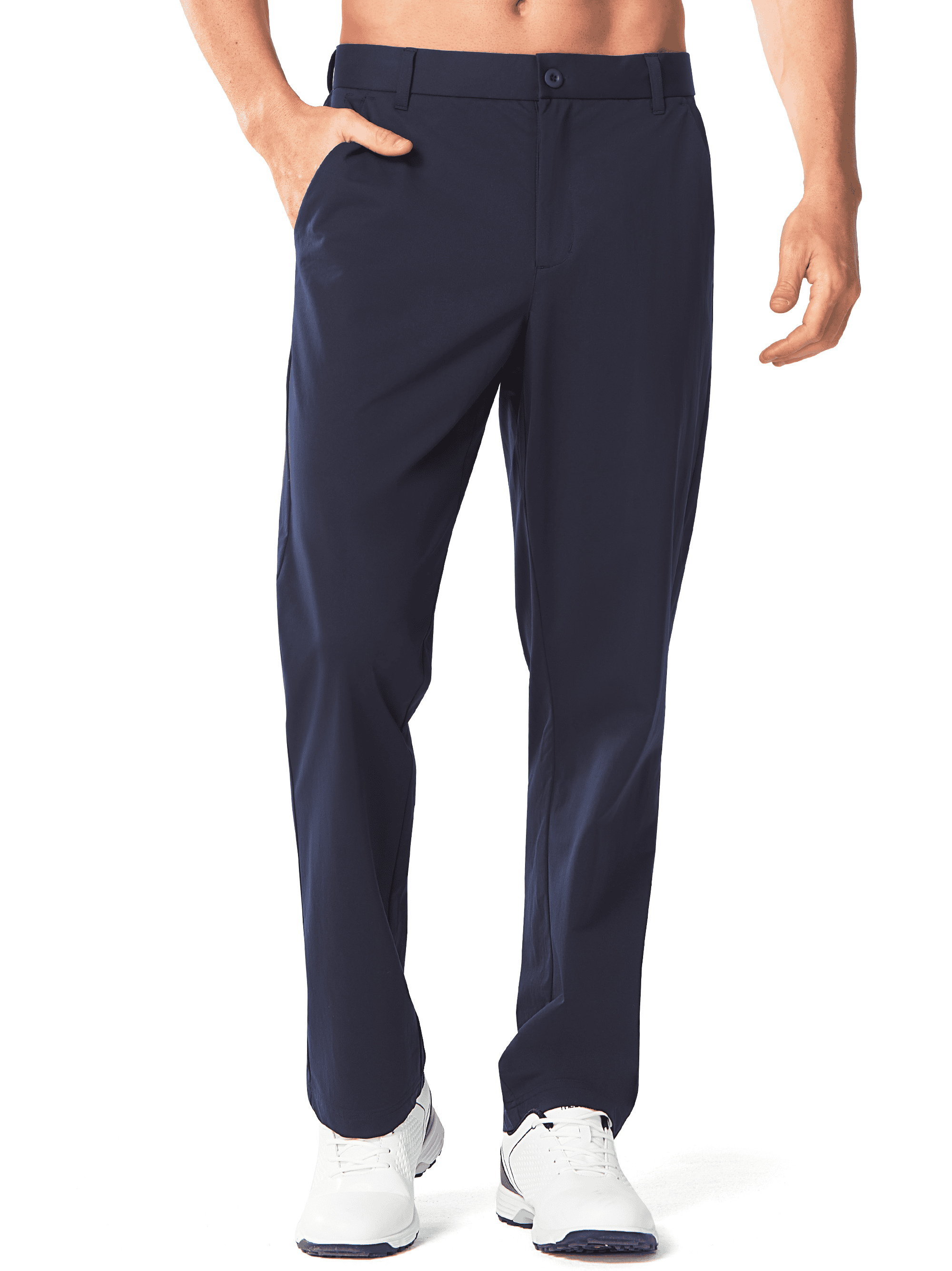 Navy Men's 30/32/34 Inseam Golf Pants - Front View