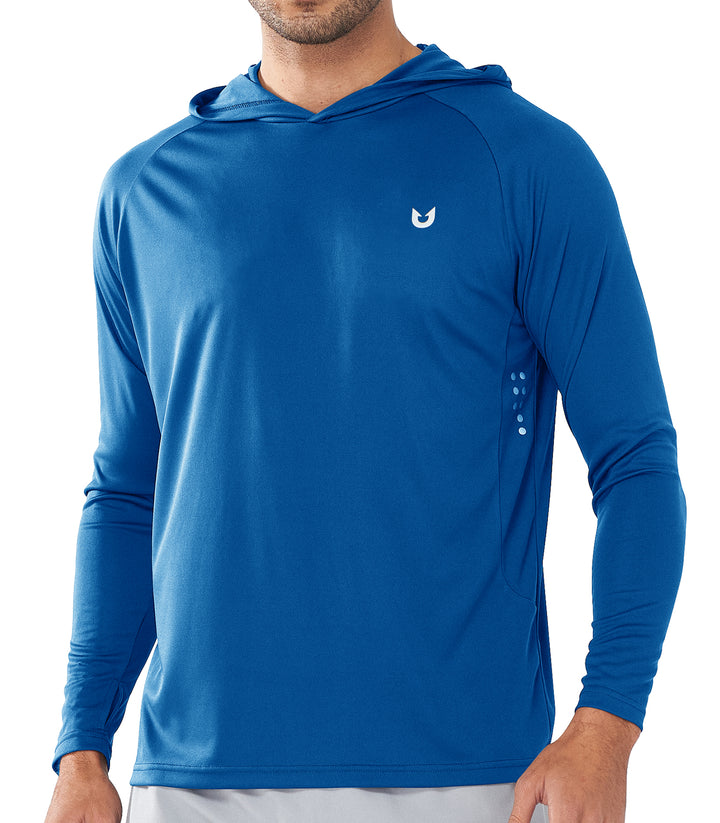 Northyard Men's Royal Blue Fishing Sun Hoodie T Shirt Lightweight Long Sleeve for Workout
