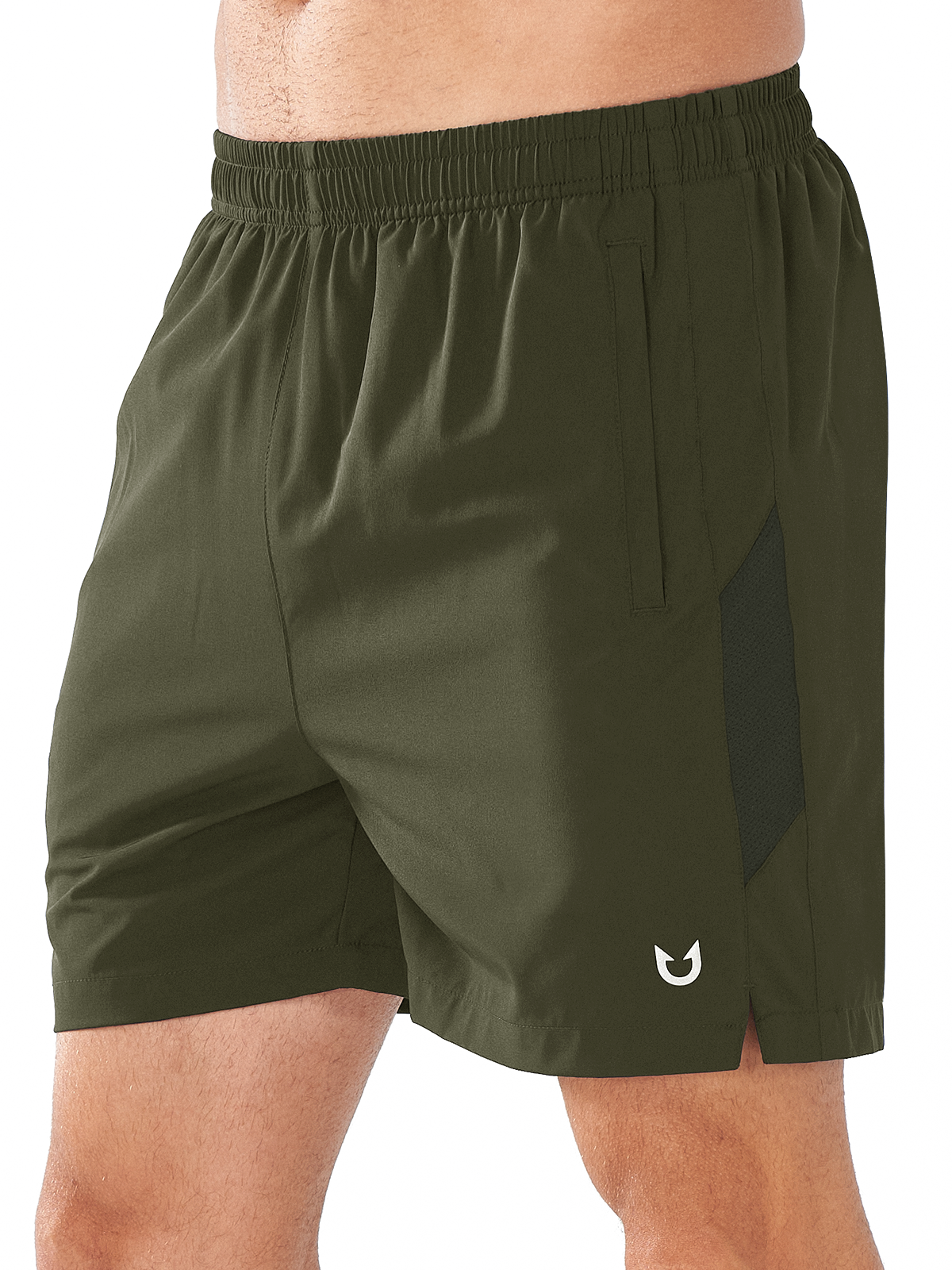 Northyard Men's Workout Running Army Green 5 inch Shorts with Zip Pockets Quick Dry Fit Gym