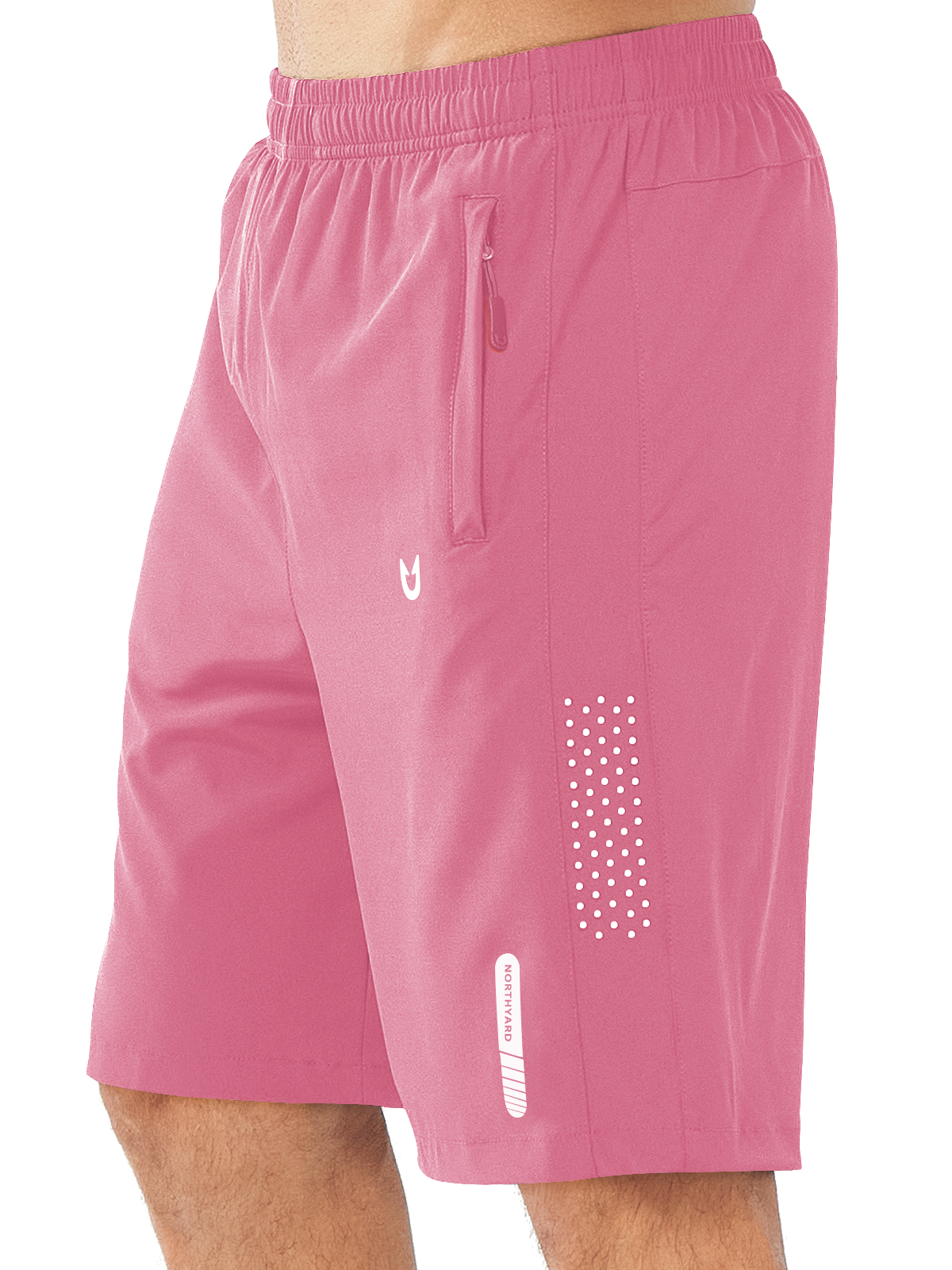 Northyard Men's Powder Pink 9 inch inseam Athletic Shorts Lightweight for Run Hiking Workout