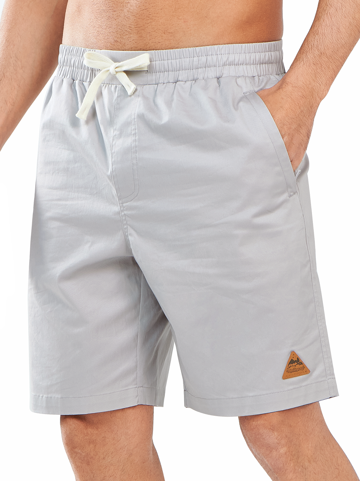 Northyard Men's Light Grey Casual Golf 9" Shorts with Pockets Cotton Stretch for Work Beach