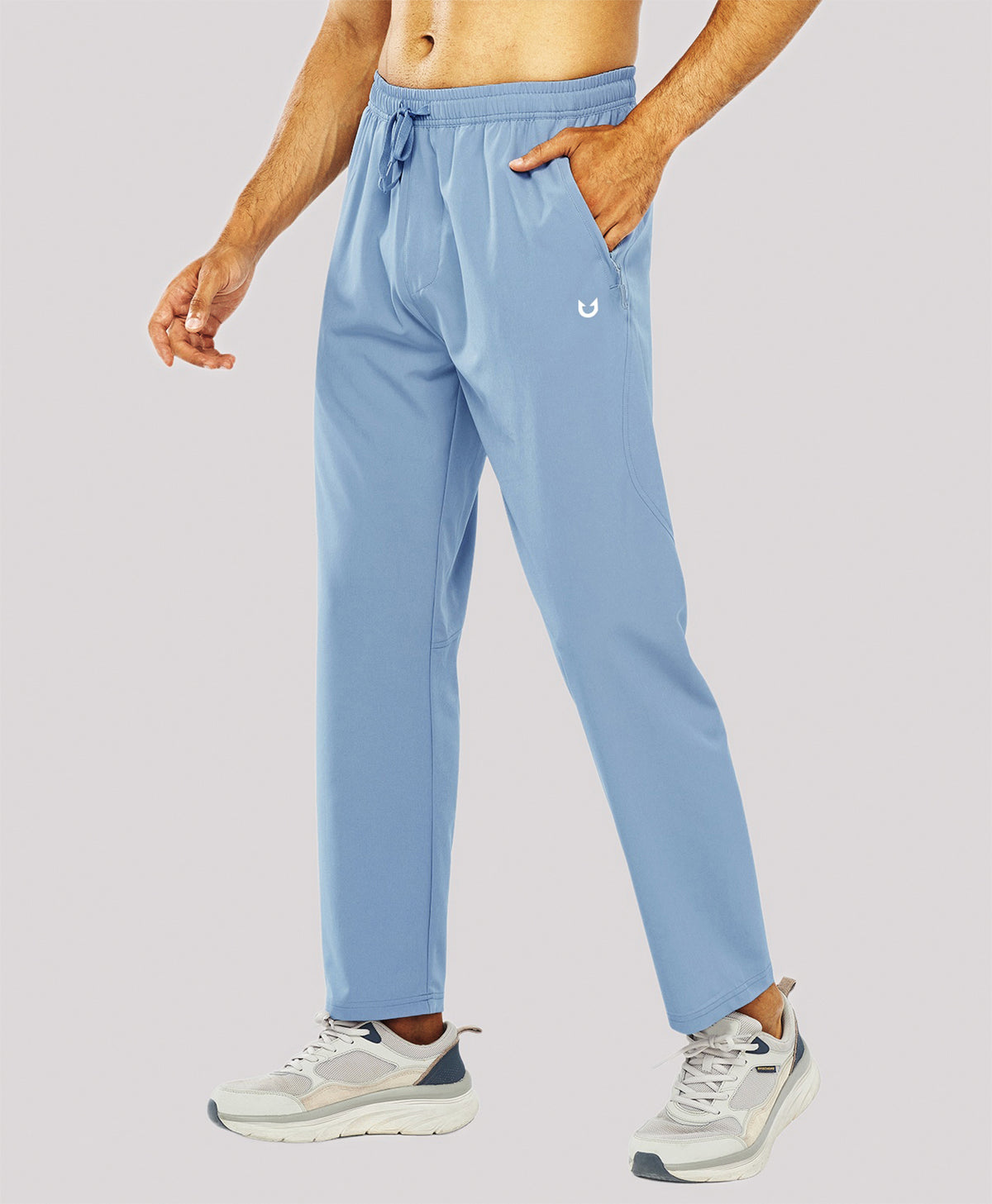 
Men's Lightweight Running Pants with Zipper Pockets — Light Sky