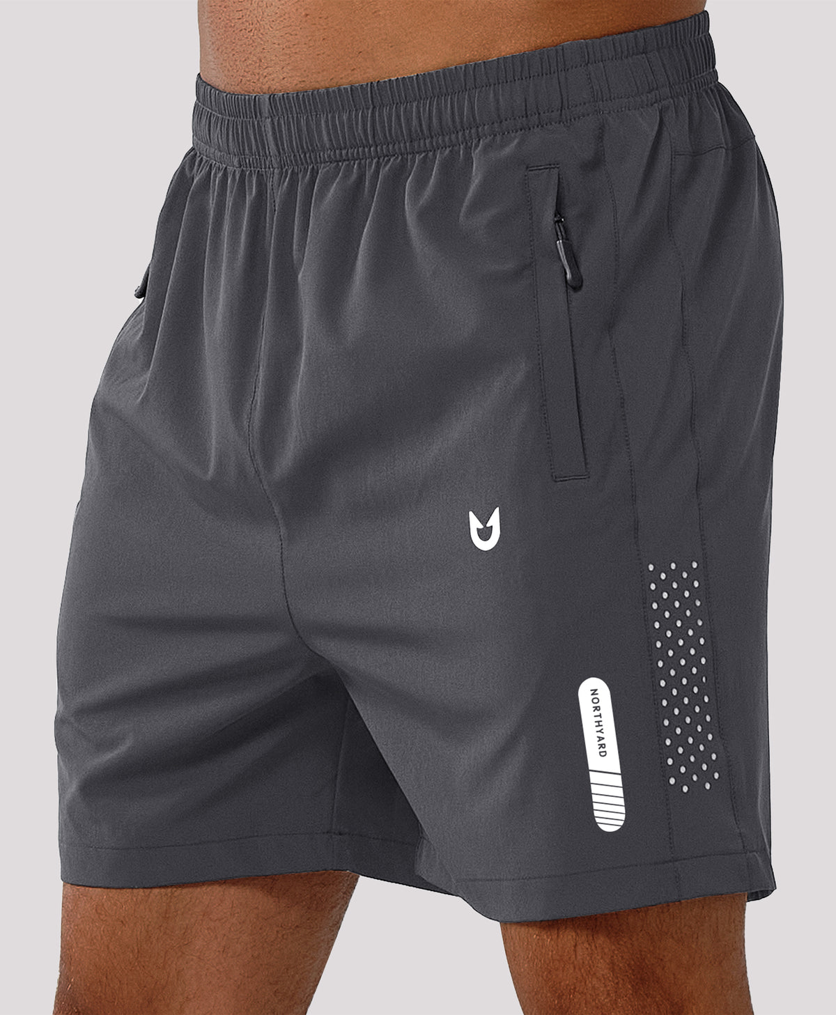 
Men's Moisture Wicking 5-Inch Hiking Shorts & Lightweight Sweat Shorts — Dark Grey
