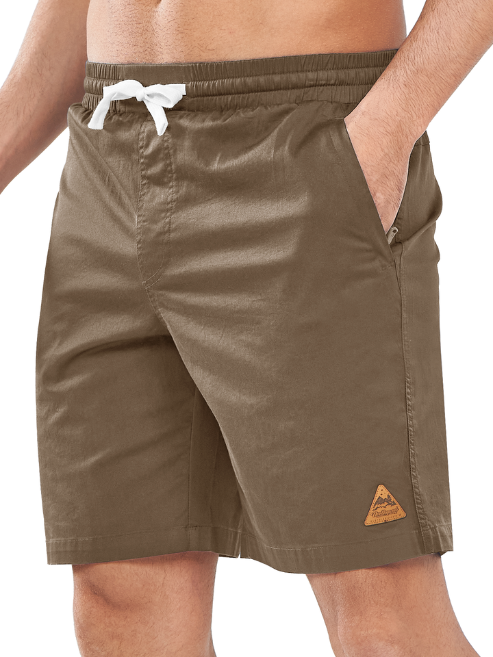 Northyard Men's Deep Khaki Casual Golf 9" Shorts with Pockets Cotton Stretch for Work Beach