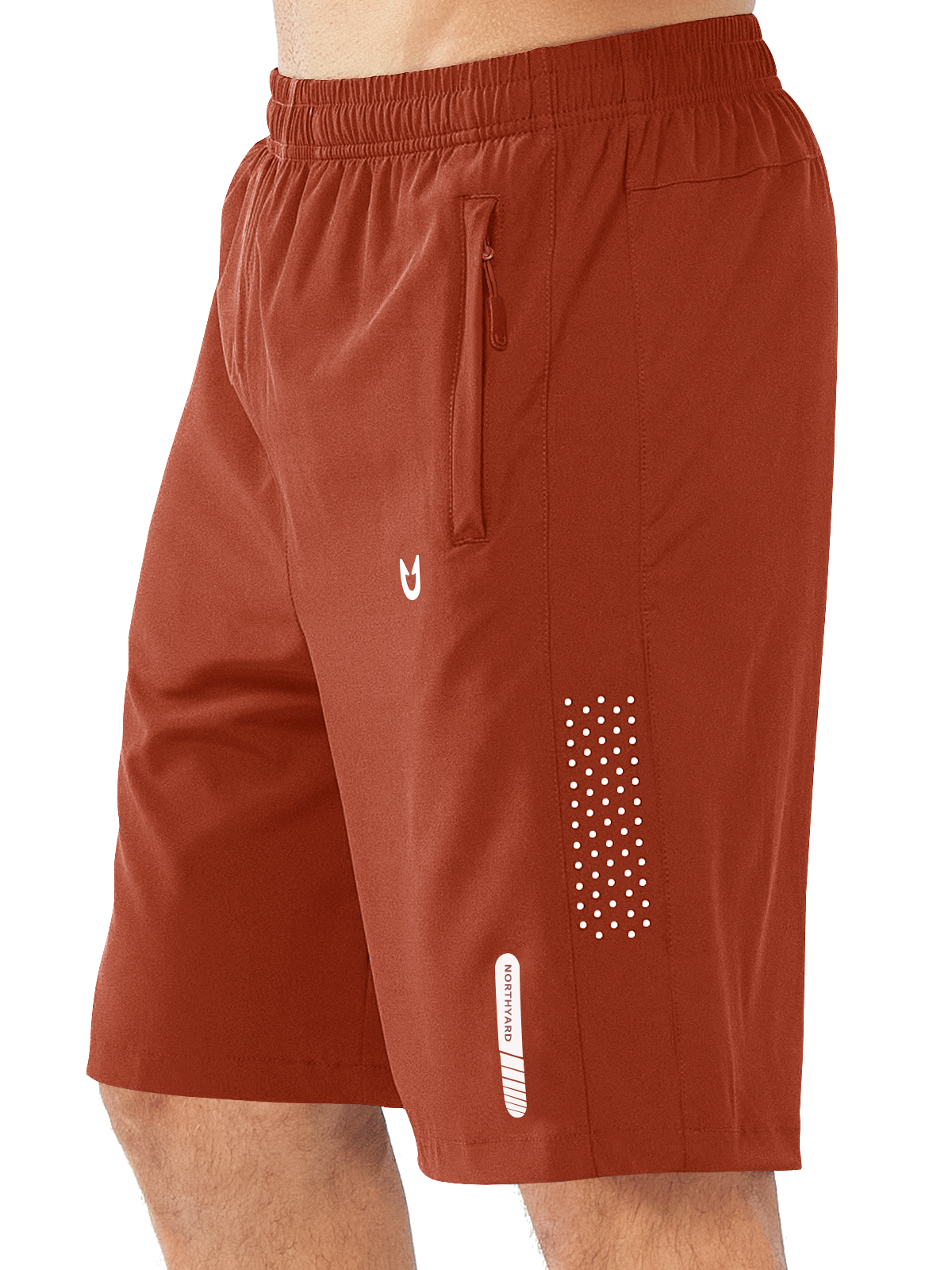 Northyard Men's Red Clay 9 inch inseam Athletic Shorts Lightweight for Run Hiking Workout
