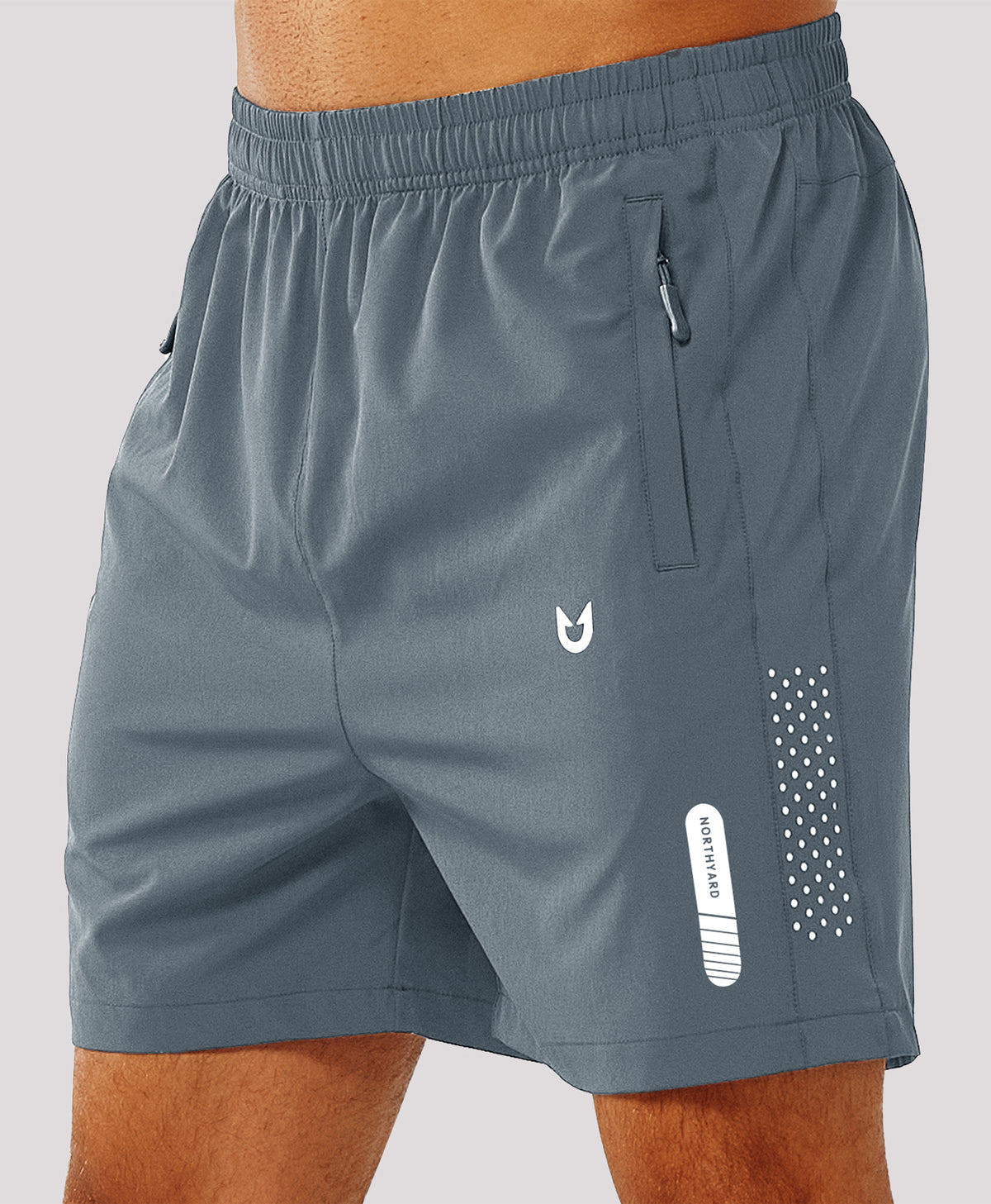 
Men's Moisture Wicking 5-Inch Hiking Shorts & Lightweight Sweat Shorts — Cool Grey