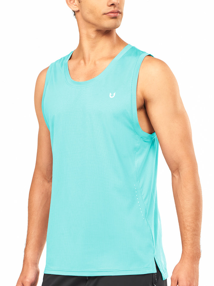 NORTHYARD Light Blue Running Tank Tops for Men Plus Size Sleeveless Dry fit Summer Work Gym