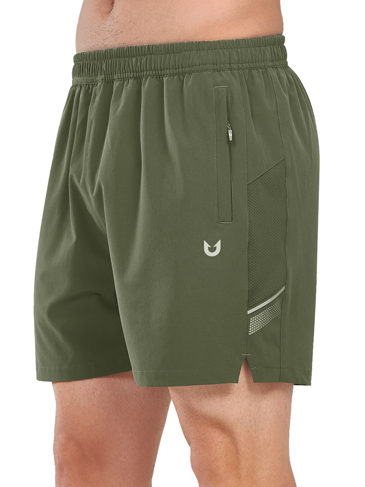 Northyard Men's Army Green Athletic 5 Inch Biker Shorts with Pockets Quick Dry for Workout
