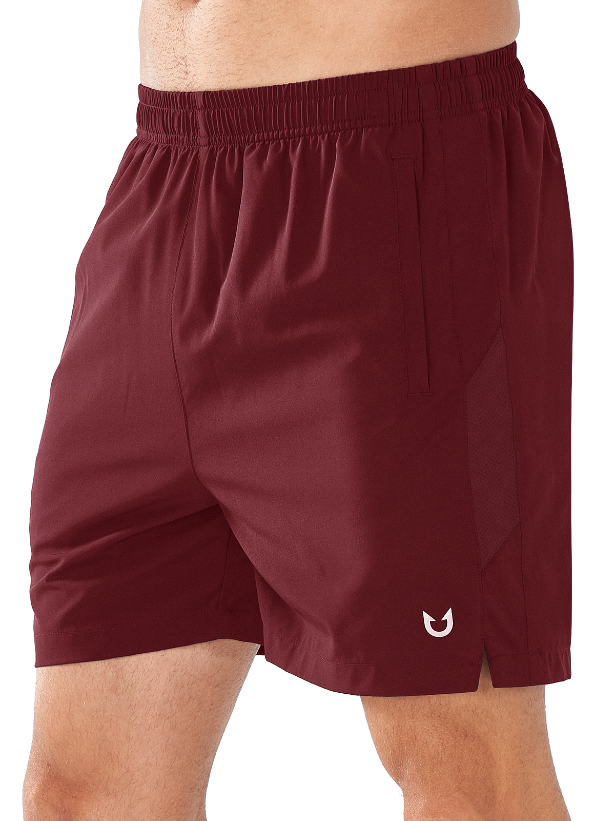 Northyard Men's Workout Running Wine 5 inch Shorts with Zip Pockets Quick Dry Fit Gym