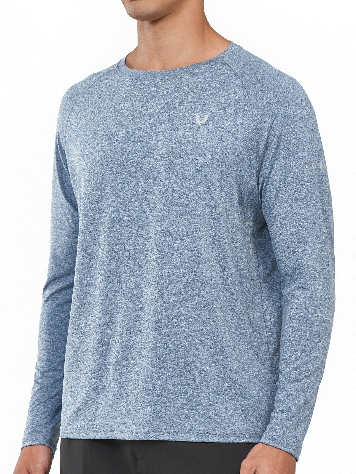 Northyard Men's Blue Heather Lightweight Long Sleeve Running Shirts Fishing Sun Undershirts