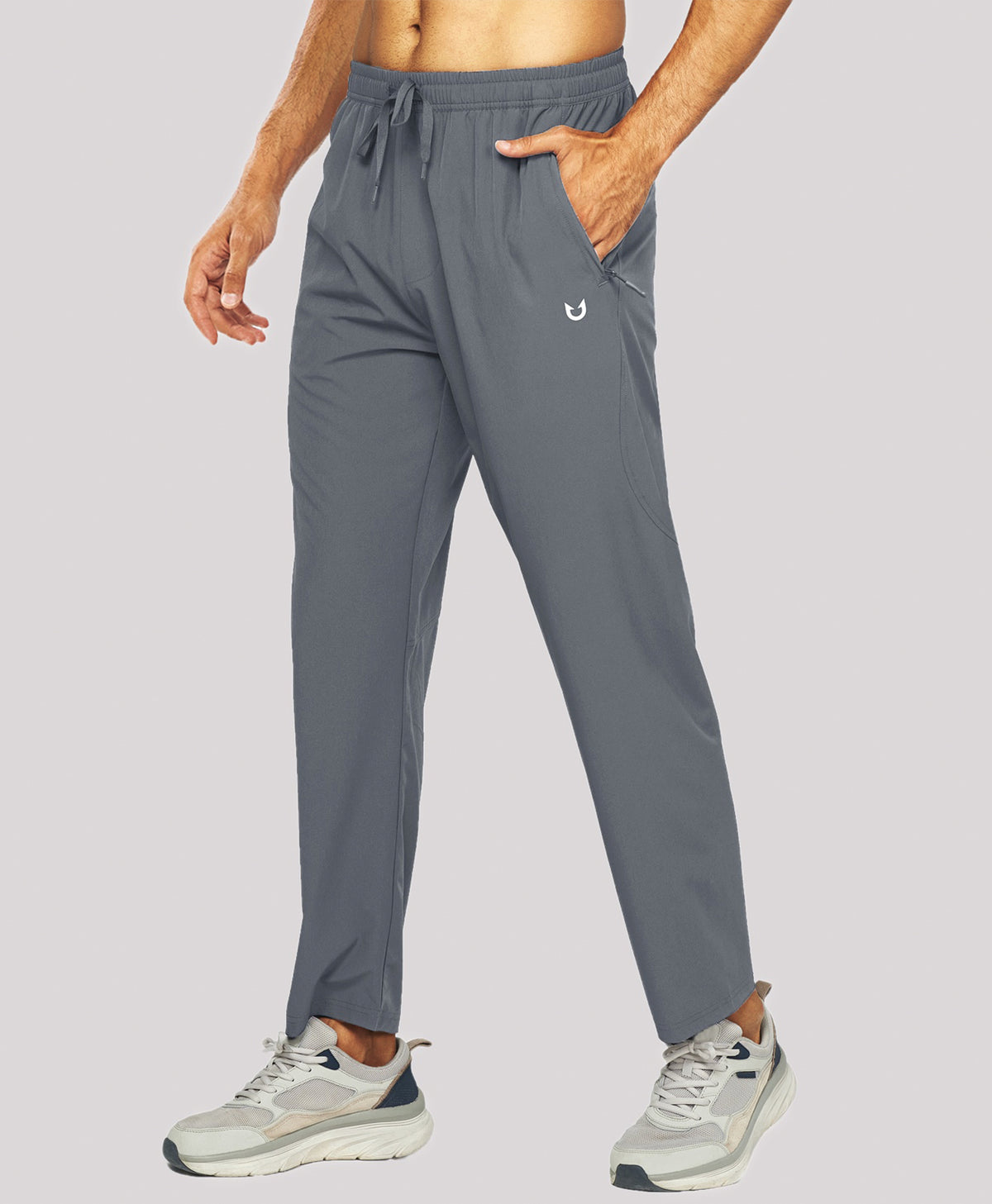 
Men's Lightweight Running Pants with Zipper Pockets — Smoke Grey