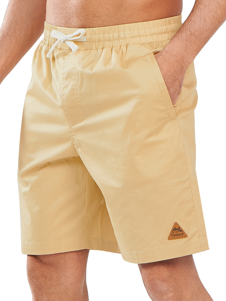 Northyard Men's Light Khaki Casual Golf 9" Shorts with Pockets Cotton Stretch for Work Beach