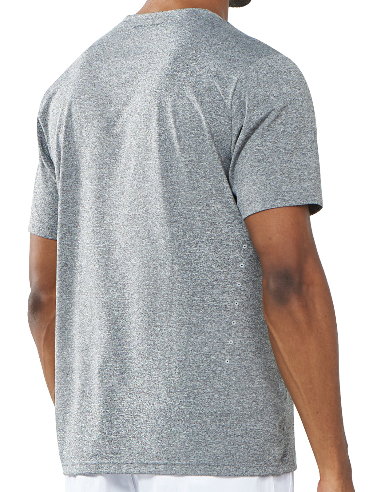 Men's Smoke Heather Gym Compression Workout T Shirts Back