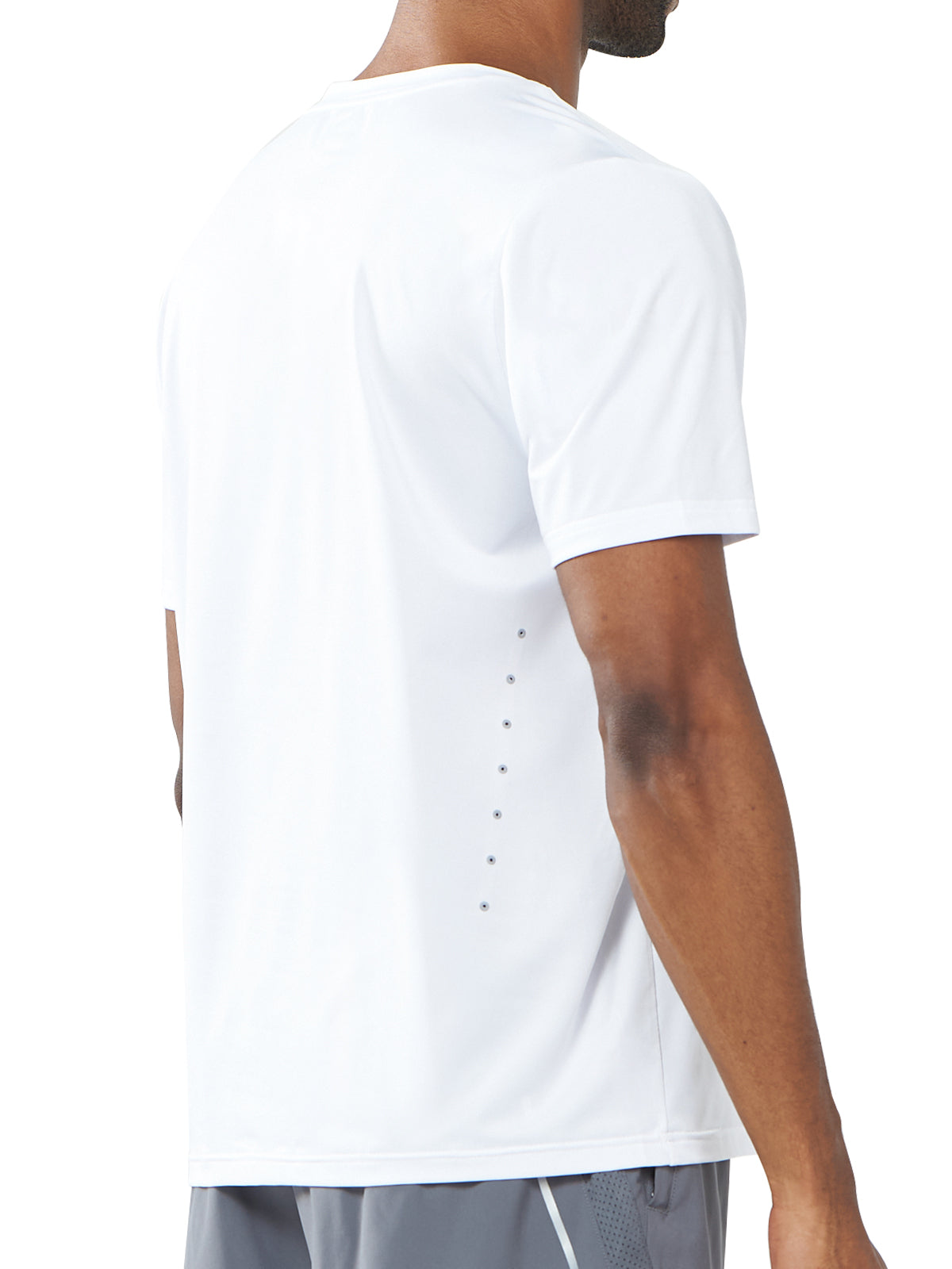 Men's White Gym Compression Workout T Shirts Back