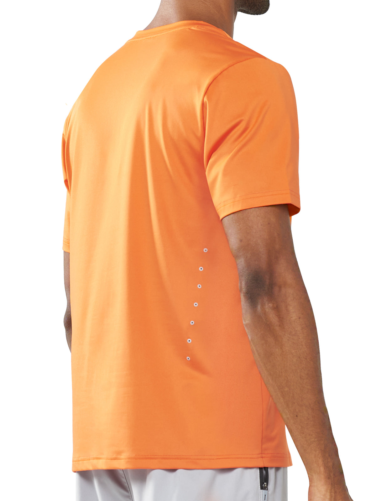 Men's Orange Gym Compression Workout T Shirts Back