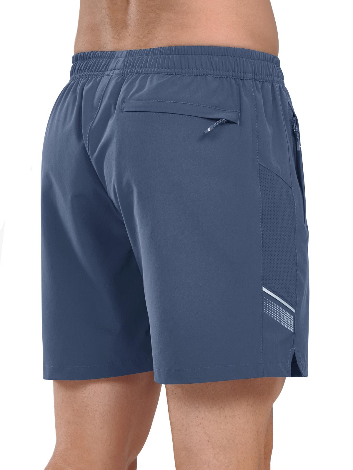 
Northyard Men's Federal Blue Athletic 5 Inch Biker Shorts with Pockets Quick Dry for Workout Back