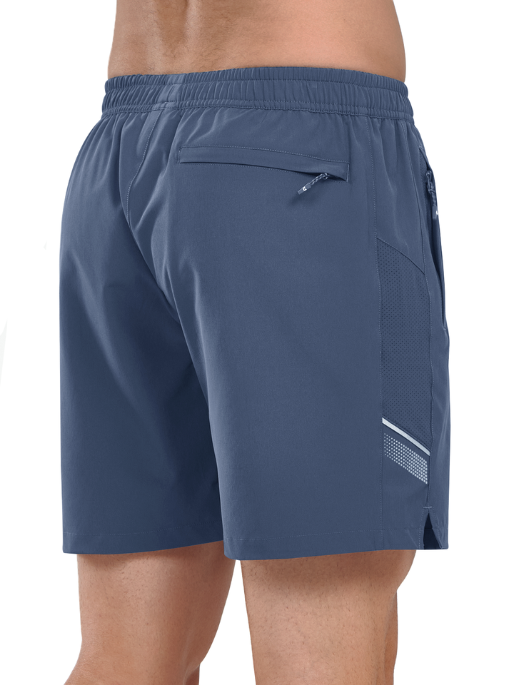 Northyard Men's Federal Blue Athletic 5 Inch Biker Shorts with Pockets Quick Dry for Workout Back