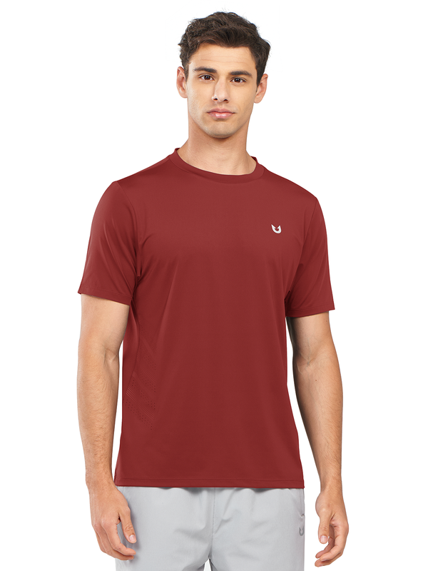 Northyard Men's Red Crew Workout T Shirts Performance Breathable for Gym Training