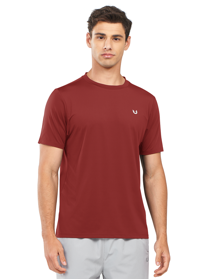 Northyard Men's Red Crew Workout T Shirts Performance Breathable for Gym Training