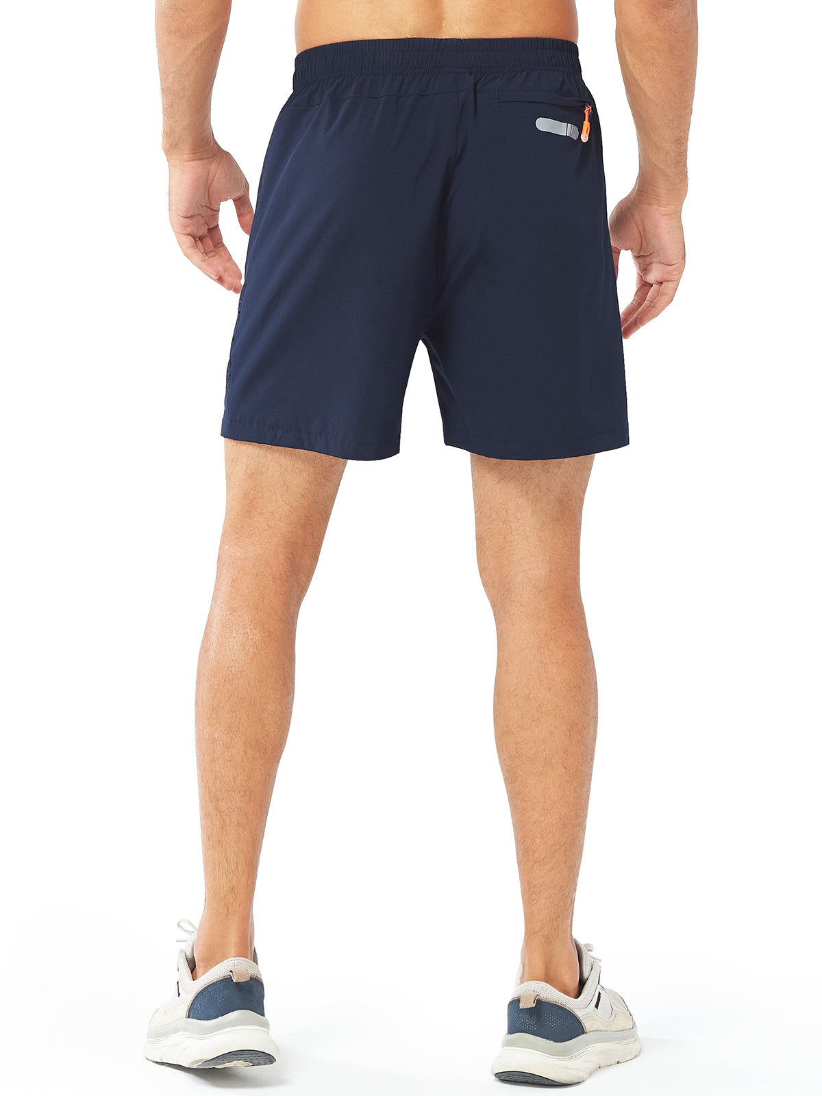 Men's Navy 5" Moisture Wicking Hiking Shorts Back