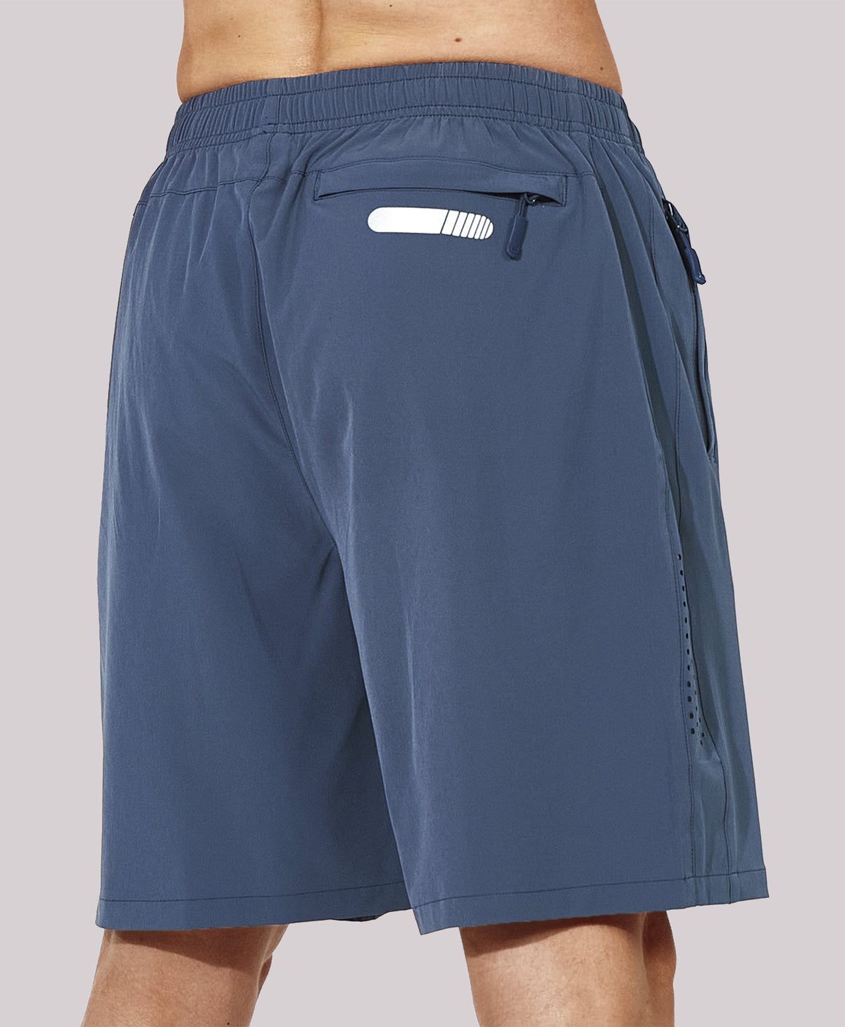 
Men's Athletic Workout 7 Inch Gym Shorts with Zipper Pocket for Hiking — Federal Blue