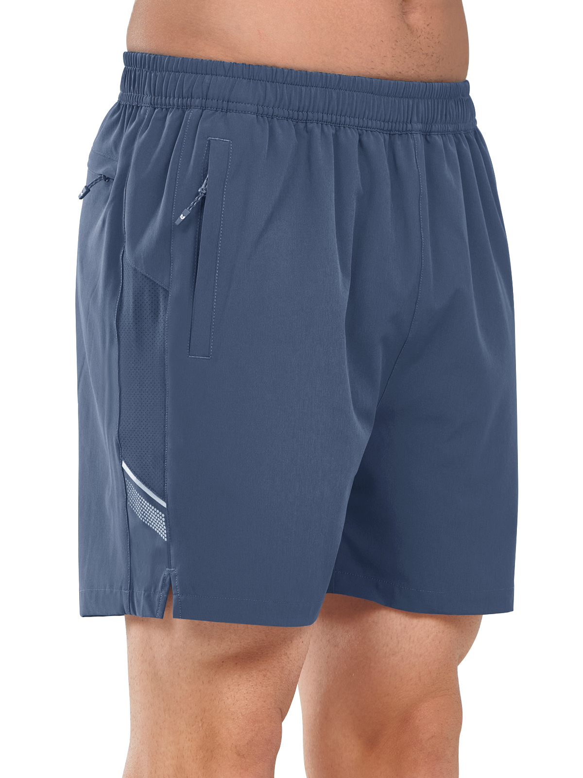 
Northyard Men's Federal Blue Athletic 5 Inch Biker Shorts with Pockets Quick Dry for Workout Side