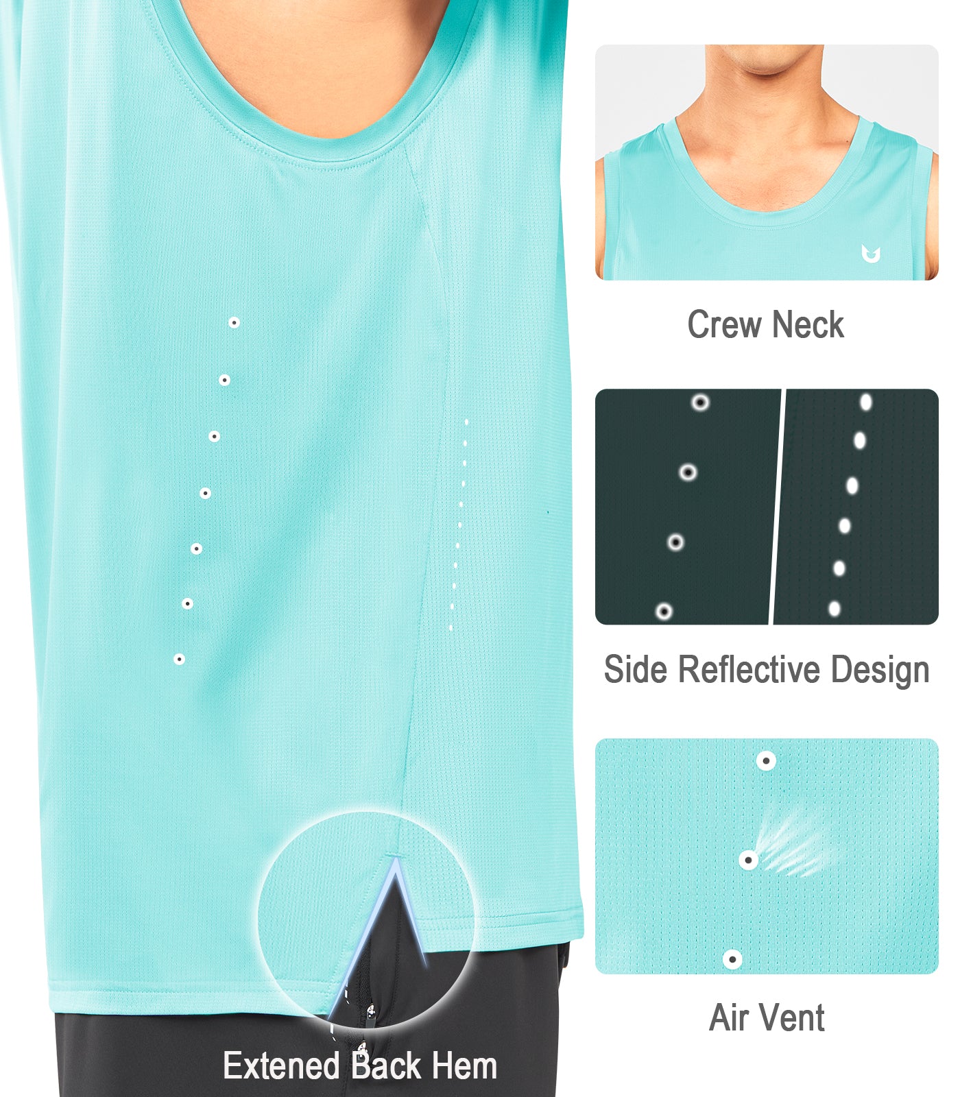 Running Tank Tops for Men Plus Size Sleeveless Dry fit Summer Work Gym