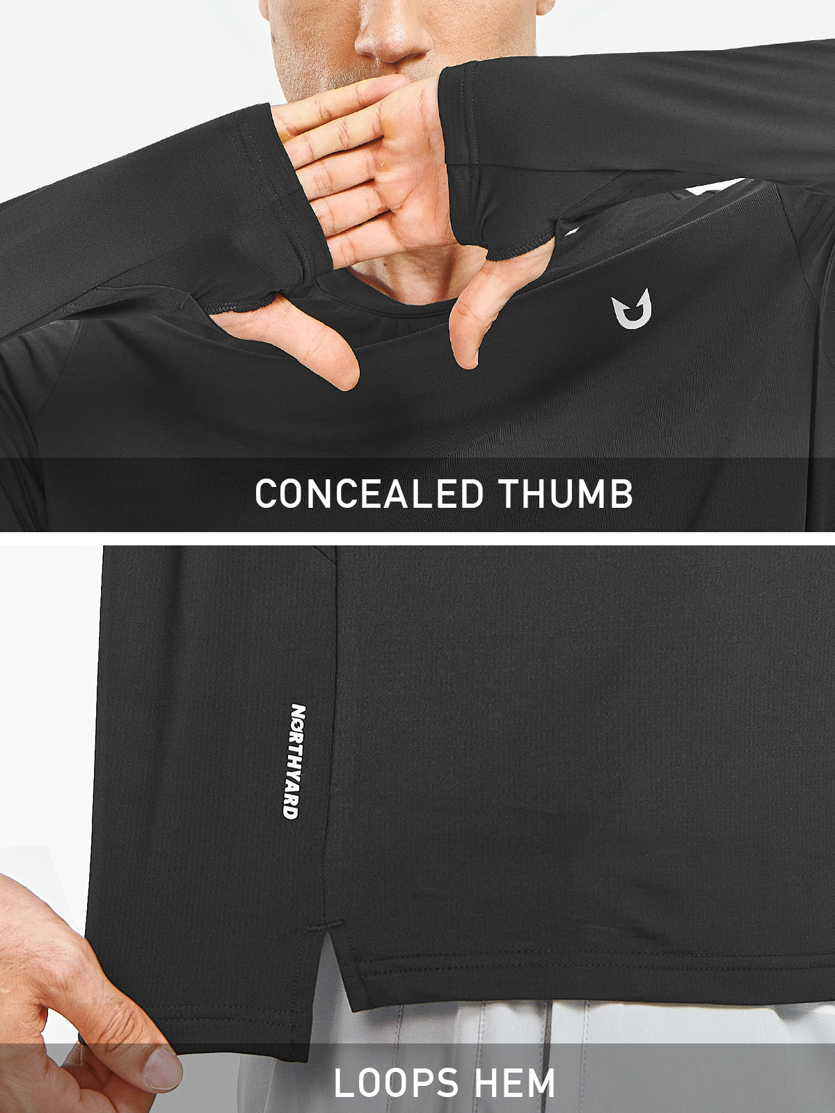 Men's Workout Thermal T-Shirts Fleece Long Sleeve Crewneck for Running
