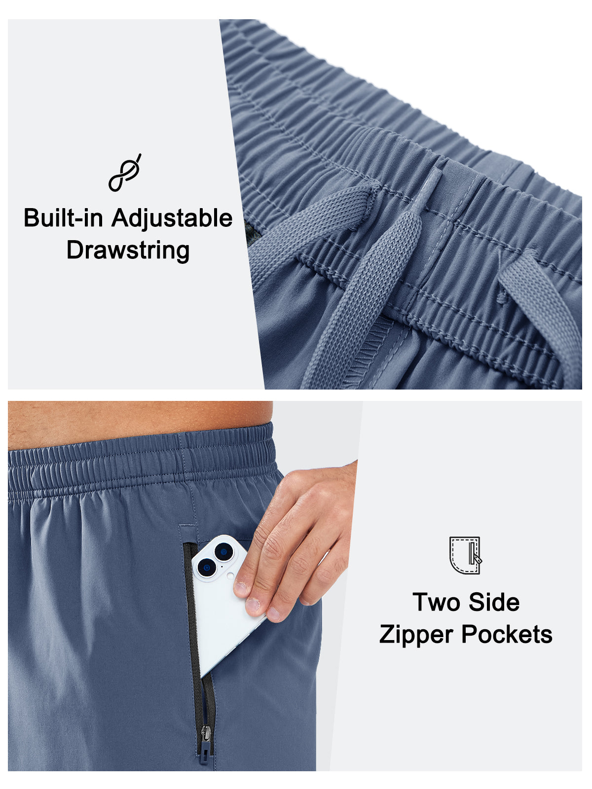 Men's Athletic Sports 9 inch Shorts Quick Dry for Training Gym Outdoor