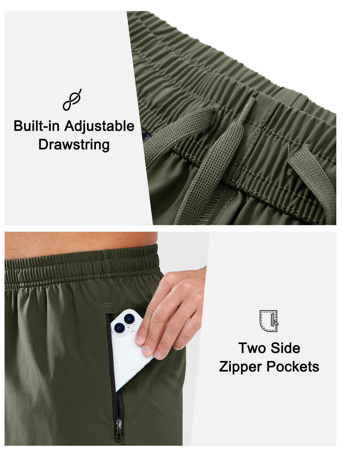 Men's Athletic Sports 9 inch Shorts Quick Dry for Training Gym Outdoor