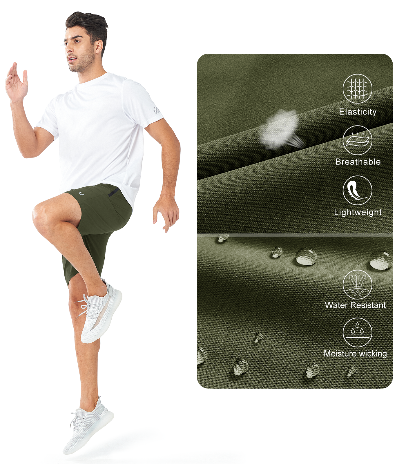 Men's Workout 7 inch Sweat Shorts With Pockets Biker Cycling Shorts