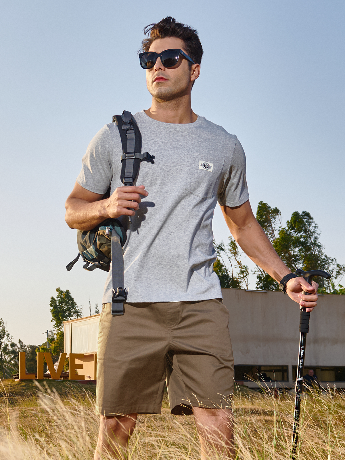 Men's Casual Golf 9" Shorts with Pockets Cotton Stretch for Work Beach