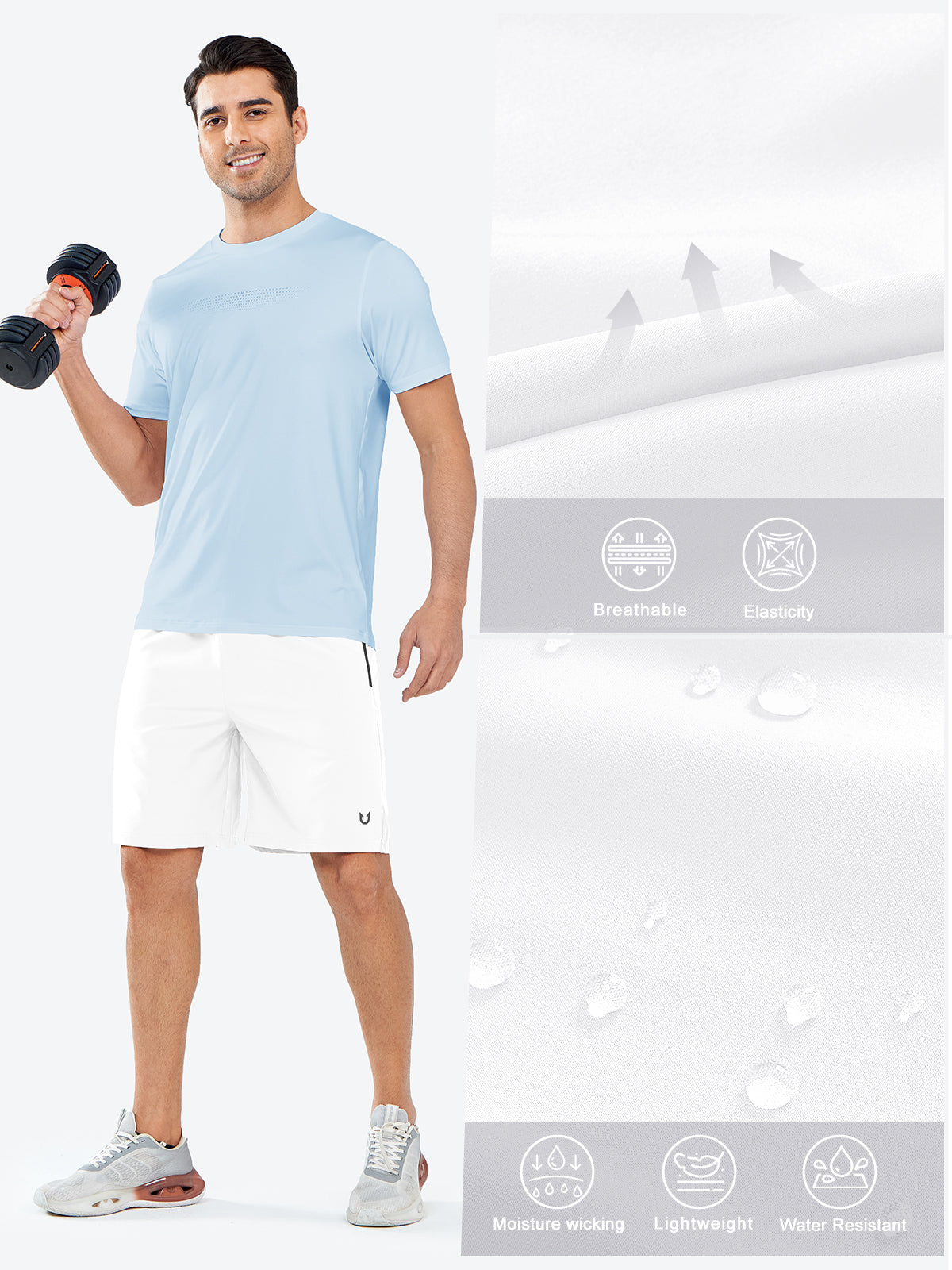 Men's Athletic Sports 9 inch Shorts Quick Dry for Training Gym Outdoor