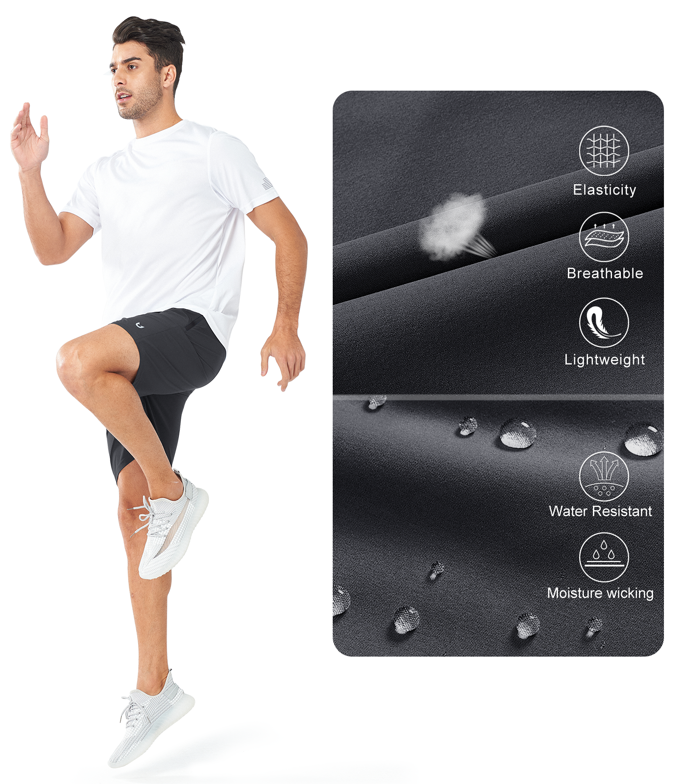 Men's Athletic Sports 9 inch Shorts Quick Dry for Training Gym Outdoor