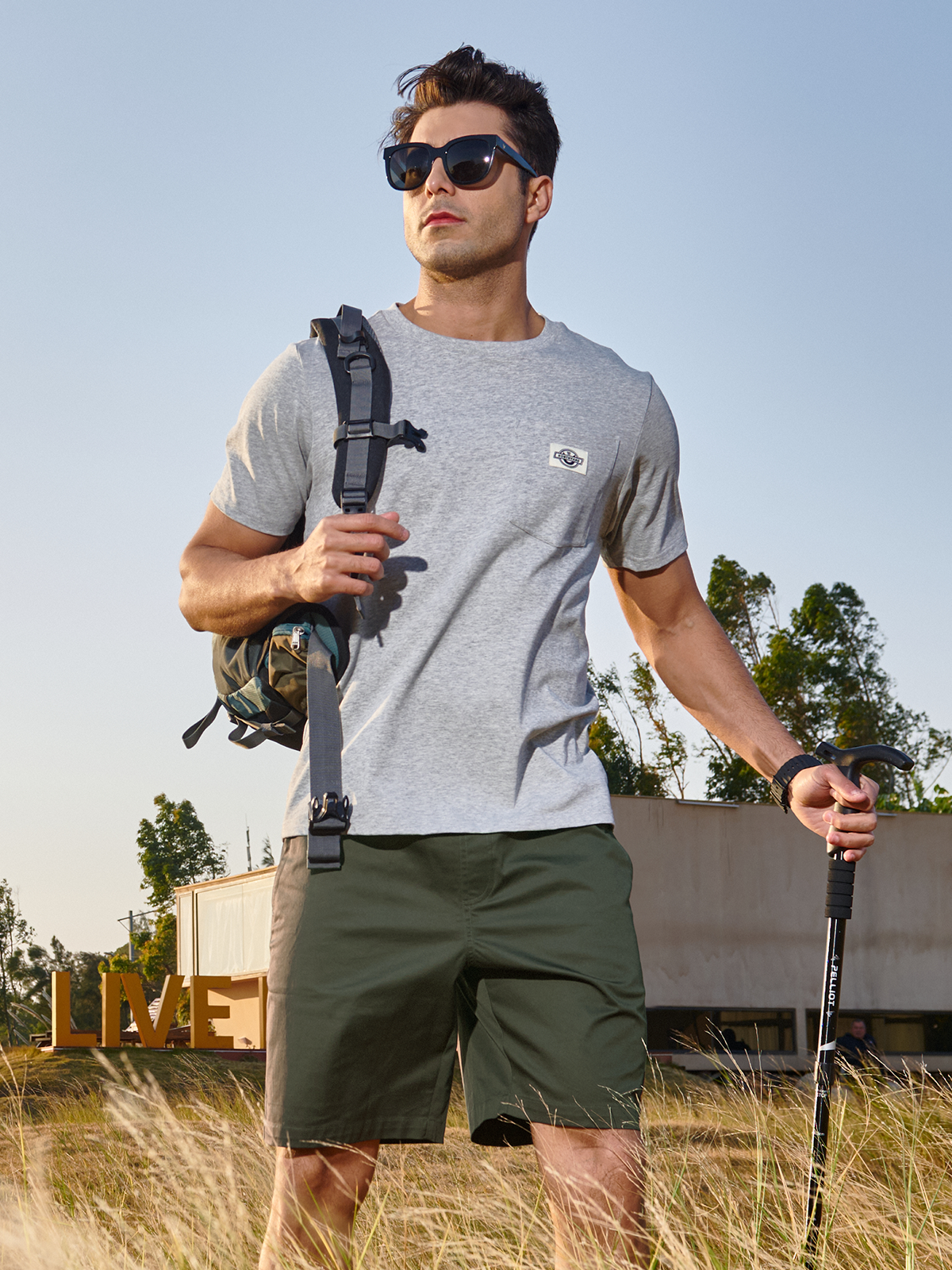 Men's Casual Golf 9" Shorts with Pockets Cotton Stretch for Work Beach