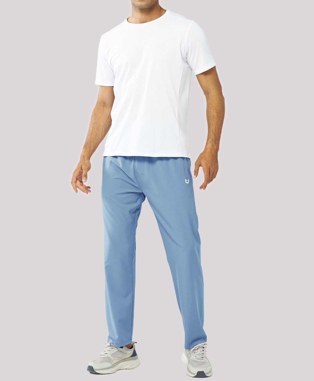 
Men's Lightweight Running Pants with Zipper Pockets — Light Sky