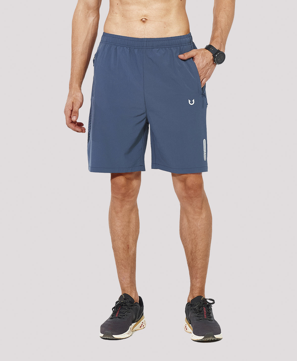 
Men's Athletic Workout 7 Inch Gym Shorts with Zipper Pocket for Hiking — Federal Blue
