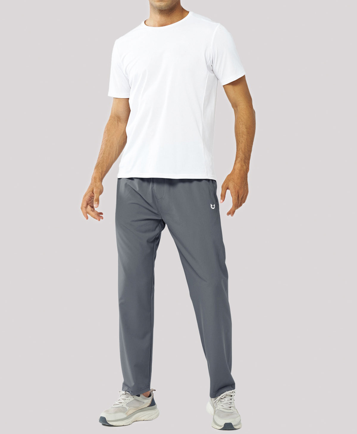 
Men's Lightweight Running Pants with Zipper Pockets — Smoke Grey