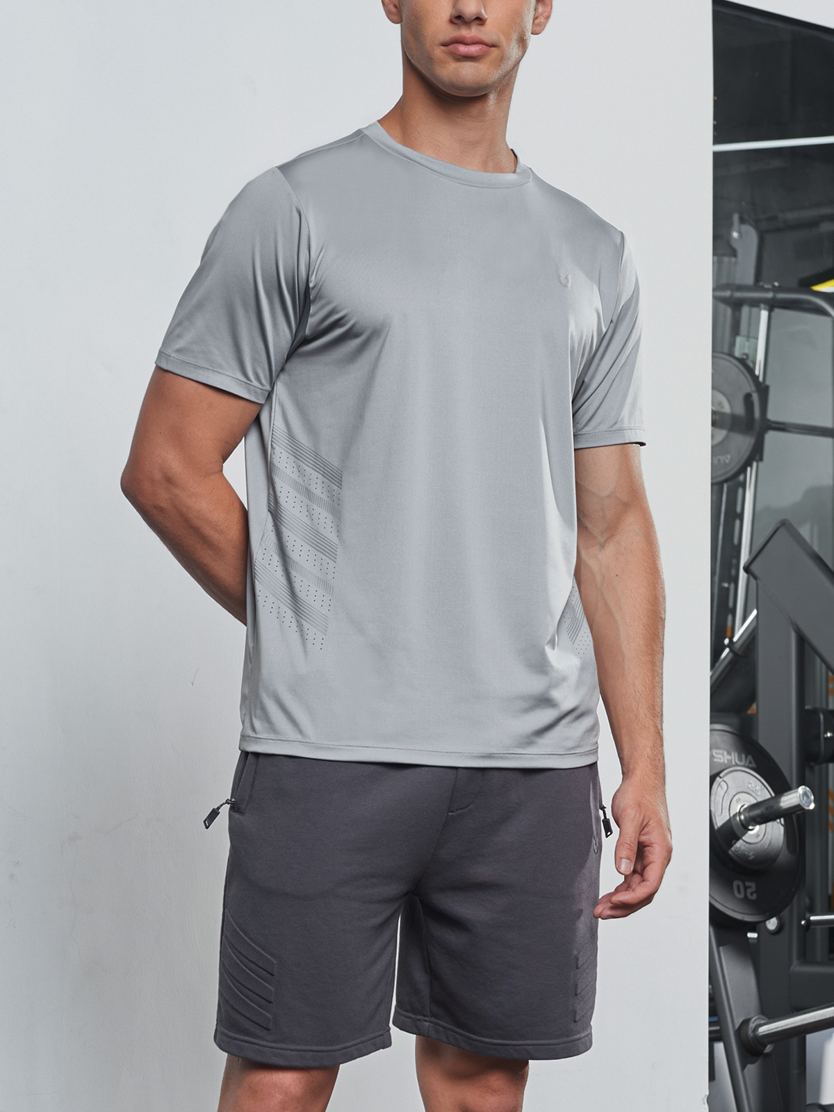Men's Crew Workout T Shirts Performance Breathable for Gym Training