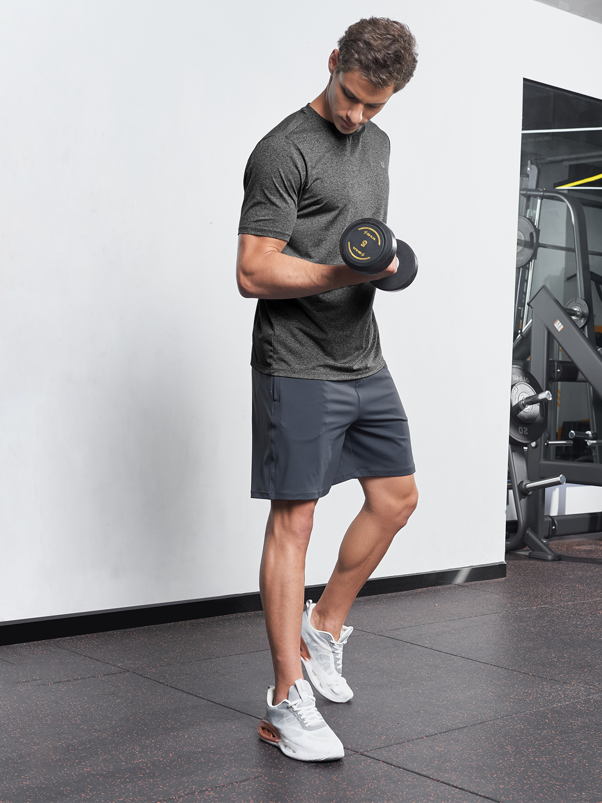 Men's Crew Workout T Shirts Performance Breathable for Gym Training