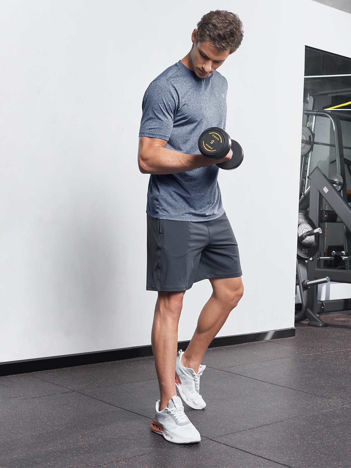 Men's Crew Workout T Shirts Performance Breathable for Gym Training